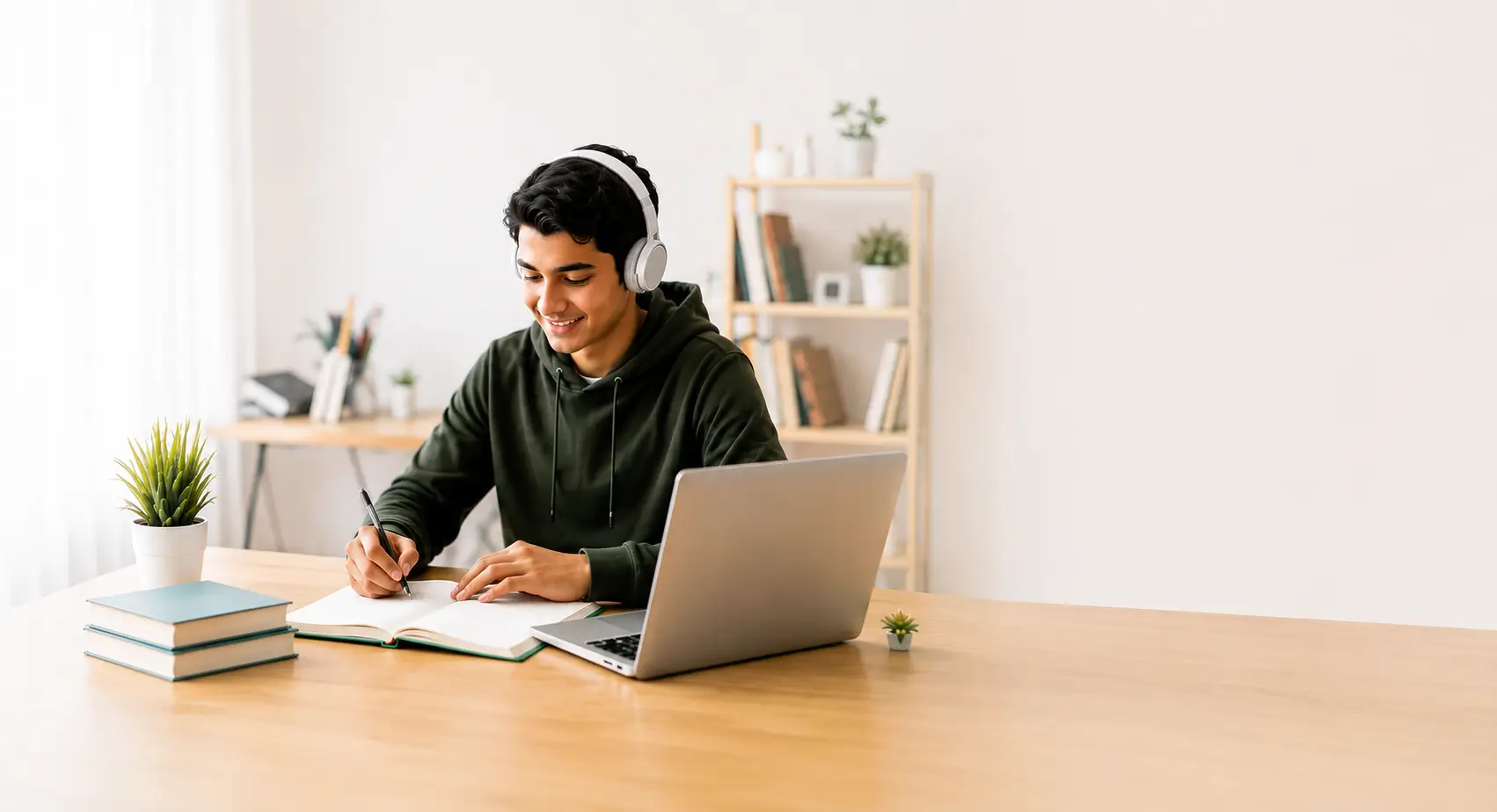 IGCSE student studying online