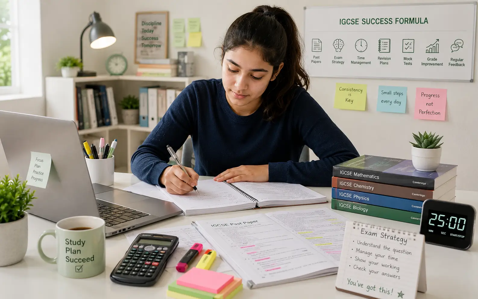 Student preparing for IGCSE examinations